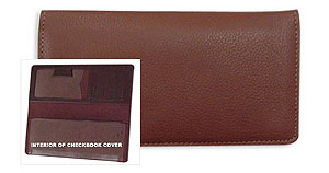 Brown Leather Checkbook Cover